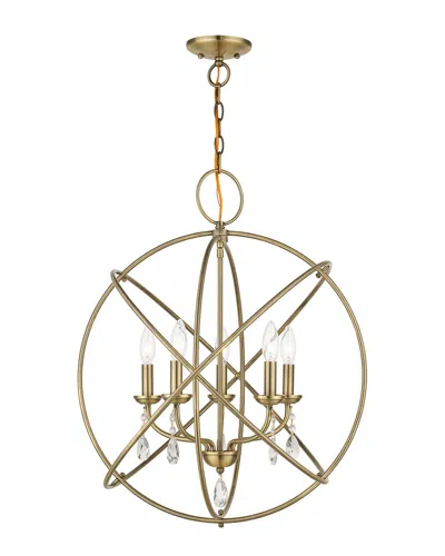 Livex Lighting 5-light Antique Brass Chandelier In Metallic