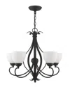 Livex Lighting 5-light Black Chandelier In Black