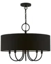Livex Lighting 5 Light Black Pendant Chandelier In Black