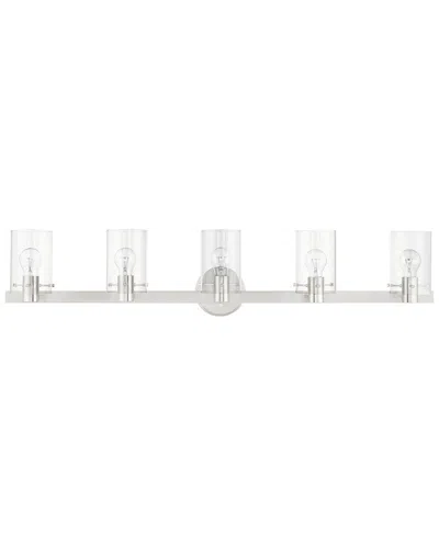 Livex Lighting 5 Light Brushed Nickel Vanity Sconce In Transparent