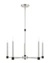 Livex Lighting 5-light Brushed Nickel With Satin Brass Accents Chandelier In Metallic
