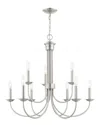 Livex Lighting 6 4-light Brushed Nickel Chandelier In Metallic