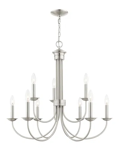 Livex Lighting 6 4-light Brushed Nickel Chandelier In Metallic