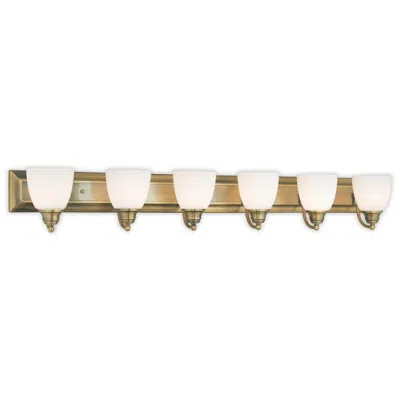 Livex Lighting 6 Light Antique Brass Bath Vanity