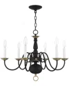 Livex Lighting 6-light Black With Antique Brass Accents Chandelier In Black