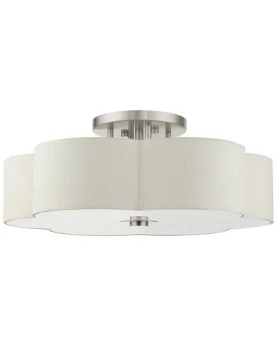 LIVEX LIGHTING LIVEX LIGHTING 6 LIGHT BRUSHED NICKEL SEMI FLUSH