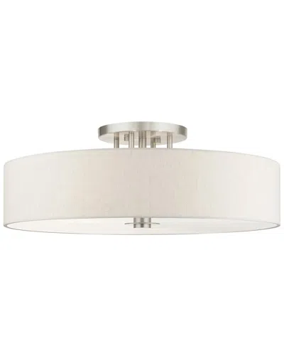 LIVEX LIGHTING LIVEX LIGHTING 6 LIGHT BRUSHED NICKEL SEMI FLUSH