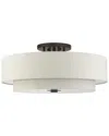 Livex Lighting Meridian Bronze 6 Light Semi-flush In Gold