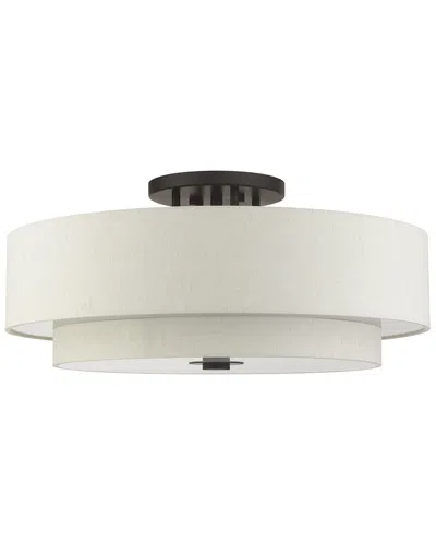 Livex Lighting Meridian Bronze 6 Light Semi-flush