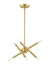 Livex Lighting 6-light Satin Brass Pendant Lantern