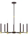 Livex Lighting 7-light Bronze With Satin Brass Accents Chandelier In Bronze