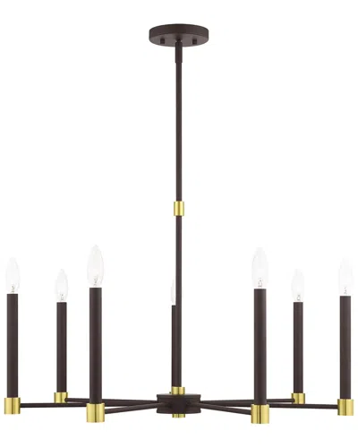 Livex Lighting 7-light Bronze With Satin Brass Accents Chandelier