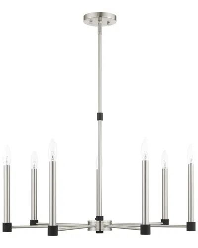 Livex Lighting 7-light Brushed Nickel With Satin Brass Accents Chandelier In Metallic