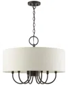 Livex Lighting 7 Light English Bronze Pendant Chandelier In White