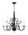Livex Lighting 8 + 4-light Black Chandelier In Black
