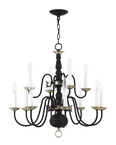 Livex Lighting 8 + 4-light Black Chandelier