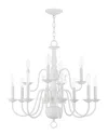 Livex Lighting 8 + 4-light White Chandelier In White