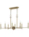 Livex Lighting 8-light Antique Brass Linear Chandelier In Metallic