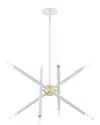 Livex Lighting 8-light White With Polished Brass Pendant Lantern