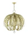 Livex Lighting Acanthus Gold 5 Light Chandelier In White