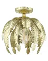 Livex Lighting Acanthus Gold Semi-flush In White