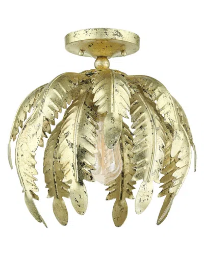 Livex Lighting Acanthus Gold Semi-flush In White