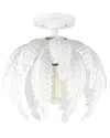 Livex Lighting Acanthus White Semi-flush In White