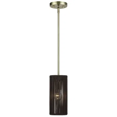 Livex Lighting Acordia 1 Light Antique Brass Mini Pendant