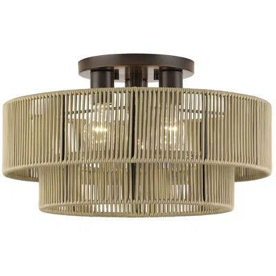 Livex Lighting Acordia 3 Light English Bronze Large Semi-flush In Brown