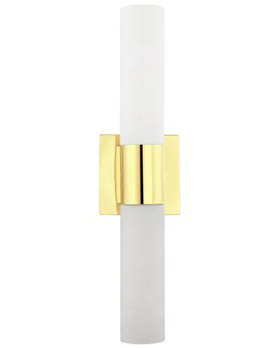 Livex Lighting Aero 2 Lt Polished Brass Ada Bath Vanity In White