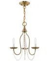 Livex Lighting Alessia 3 Light Antique Brass Mini Chandelier