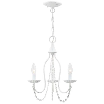 Livex Lighting Alessia 3 Light Antique White Mini Chandelier
