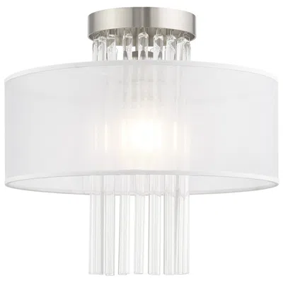 Livex Lighting Alexis 1 Light Brushed Nickel Ceiling Mount