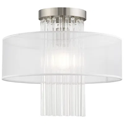 Livex Lighting Alexis 1 Light Brushed Nickel Ceiling Mount