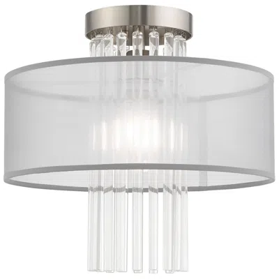 Livex Lighting Alexis 1 Light Brushed Nickel Ceiling Mount