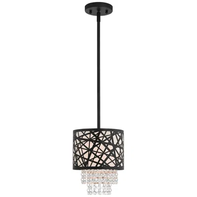 Livex Lighting Allendale 8" Wide Bronze Crystal Mini Pendant