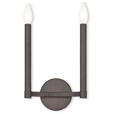 Livex Lighting Alpine 8.75-in W 2-light Bronze Candle Wall Sconce