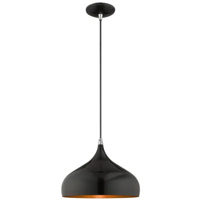 Livex Lighting Amador 11 3/4" Wide Shiny Black Mini Pendant Light