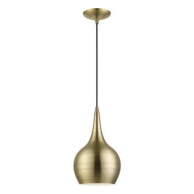 Livex Lighting Andes 1 Light Antique Brass Mini Pendant