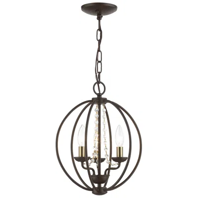 Livex Lighting Arabella 3 Light Bronze Convertible Mini Chandelier Or Semi-flush
