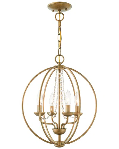 Livex Lighting Arabella 4-light Agl Mini Chandelier/flush Mount In Animal Print