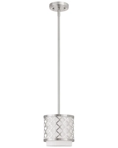 Livex Lighting Arabesque 1 Lt Bn Mini Pendant In Silver