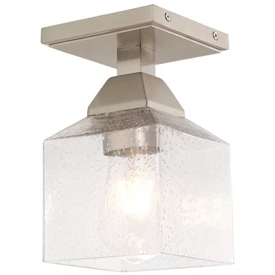 Livex Lighting Aragon 1 Light Brushed Nickel Ceiling Mount