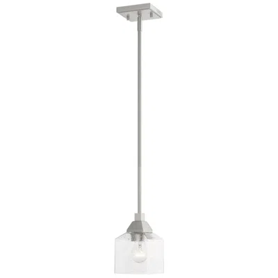 Livex Lighting Aragon 1 Light Brushed Nickel Mini Pendant
