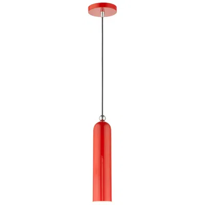 Livex Lighting Ardmore 1 Light Shiny Red Pendant