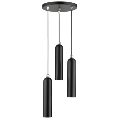 Livex Lighting Ardmore 3 Light Shiny Black Pendant