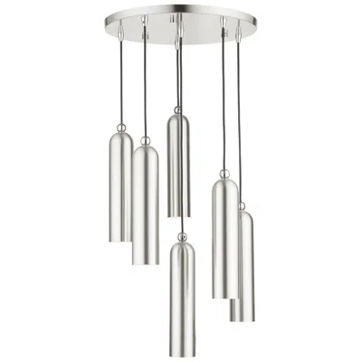 Livex Lighting Ardmore 6 Light Brushed Nickel Pendant In Gray
