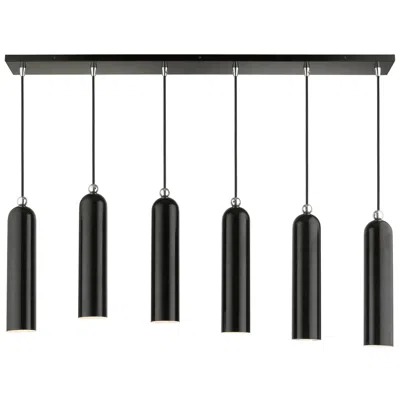 Livex Lighting Ardmore 6 Light Shiny Black Linear Pendant
