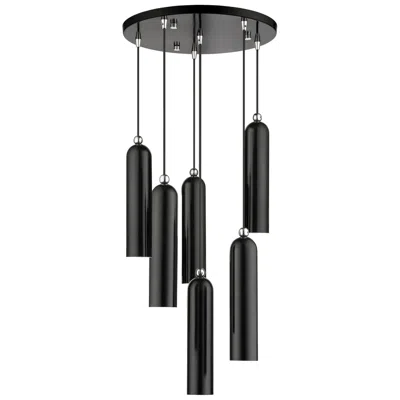 Livex Lighting Ardmore 6 Light Shiny Black Pendant