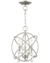 Livex Lighting Aria 3-light Bn Mini Chandelier/ceiling Mount In Silver